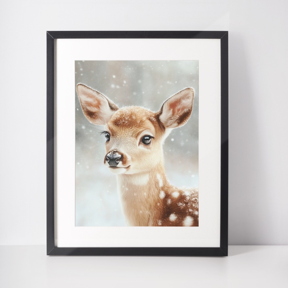 Deer Fawn Wall Art Print Poster Unframed - Watercolor Animal Print - Picture 3 of 9